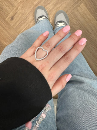 Diamond Open Heart Ring