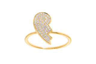 Diamond Half Heart Ring