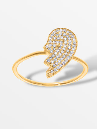 Diamond Half Heart Ring