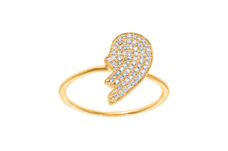 Diamond Half Heart Ring