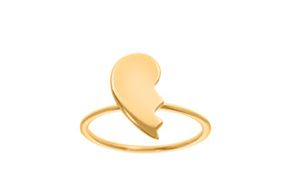 Half Heart Ring in 18K Gold