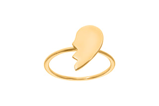 Half Heart Ring in 18K Gold